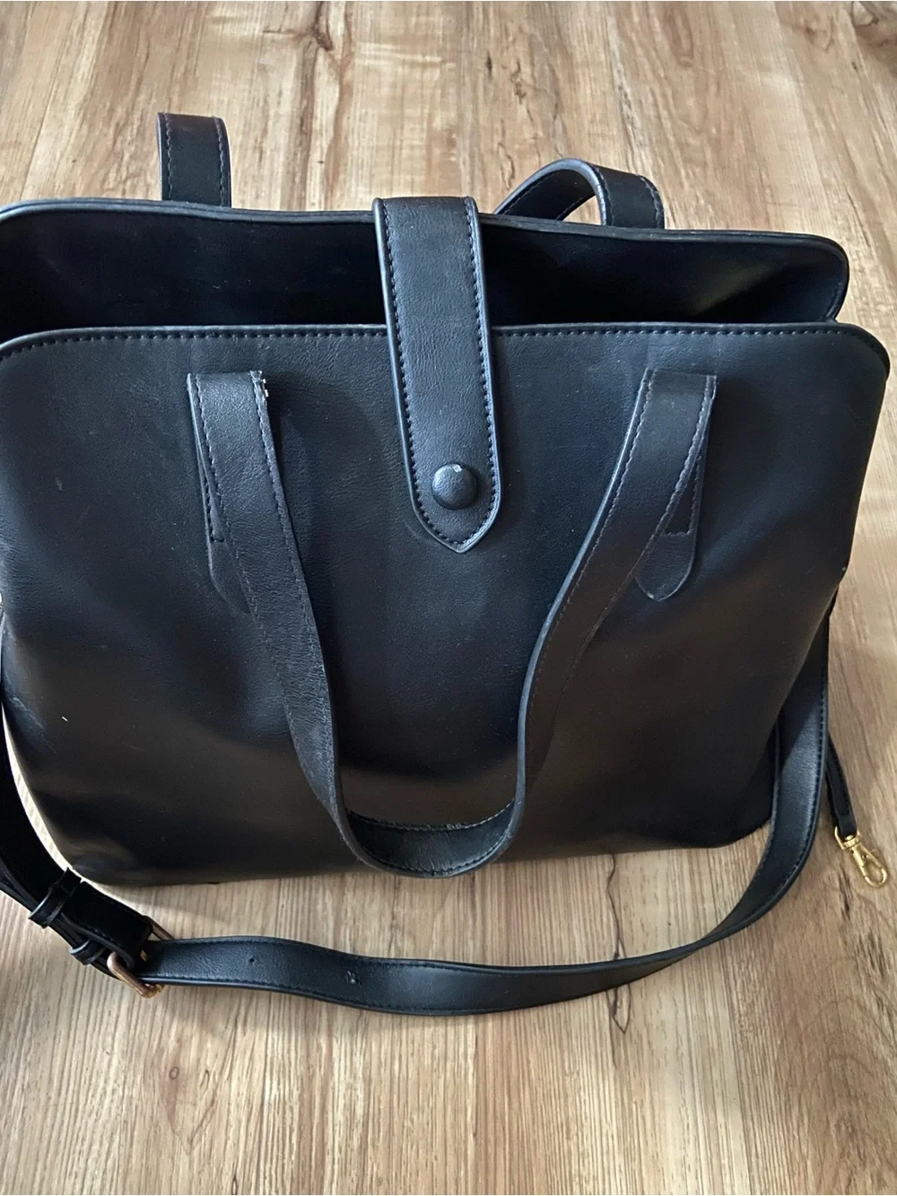 Fawn design Black Women’s Tote Bag with Gold Hardware 15x12